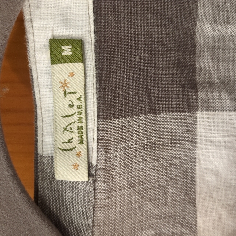 Pristine Chalet Open FrontPlaid Linen Jacket/Cardigan White & Gray Size Medium - Picture 2 of 5